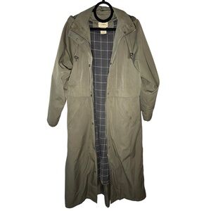 L.L. BEAN Wool Blend Army Green Long Jacket Size Medium